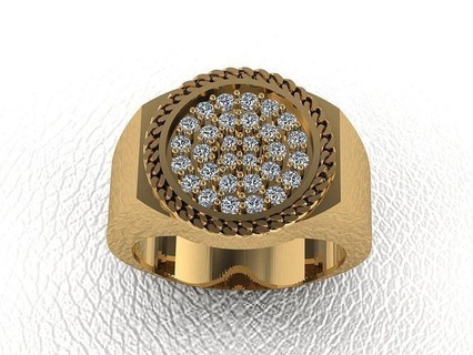 chain ring jewelry gold luxury accessory gem silver diamond fashion jewel gentleman men rings 3d print model - Mito3D