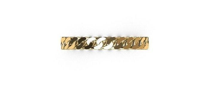 chaîne bague or bijoux argent sterling symbole mariage brillant diamant anneaux 3d print model - Mito3D