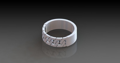anillo de la cadena imprimible joyería los anillos sterling boda compromiso moda y belleza joya mujer decoración estilo producto elemento cad femenino vintag 3d print model - Mito3D