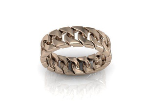 un anneau de la chaîne - macho style mode l'anneau mariage d'argent or bandring hommes bijoux le diamant élégant l'engagement cad gem imprimable beauté pierre précieuse bague en d'autres 3d print model - Mito3D