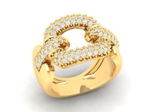 chaîne bague 544 bijoux mode accessoires or diamant homme Hommes femme femmes unisexe conception feng shui anneaux 3d print model - Mito3D