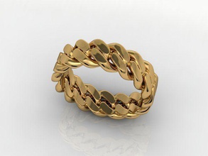 kette ring kubanisch junge gold silber mode hochzeit 3dprint bandring band stil paar liebe männer schmuck diamant boho 3d print model - Mito3D