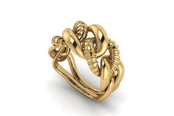 chain ring r 171 rings gold silver printable jewelry stl 3d printed 3dprint printing jewel wedding woman jewellery design accessories model engagement fashion 3d print model - Mito3D