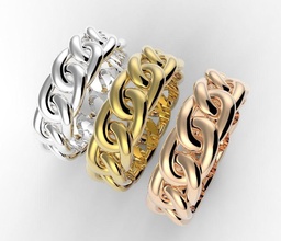 chaîne anneaux bague argent or bijoux bijou lien élément sterling engagement mariage 3d print model - Mito3D
