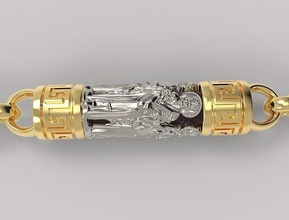 catena santo nicholas 48 oro gioielleria stampabile argento collana collane braccialetto moda bellezza nozze Fidanzamento vintag gioiello angelo religione 3d print model - Mito3D