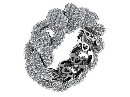 catena stile diamante squillare 1231 oro spianare gioielleria argento produzione moda design Fidanzamento gemma stampabile sterlina braccialetto cubano orecchino collana pendente anelli 3d print model - Mito3D