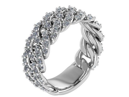 catena stile diamante squillare 1528 oro spianare gioielleria argento produzione moda design Fidanzamento gemma stampabile sterlina braccialetto cubano orecchino collana pendente anelli 3d print model - Mito3D