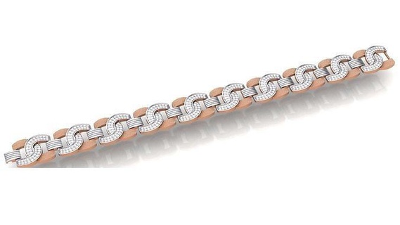 catena stile pesante unisex diamante braccialetto 3dm 1 render stampabile gioielleria gioiello nozze lusso braccialetti cubano giallo oro rosa bianca 3d print model - Mito3D