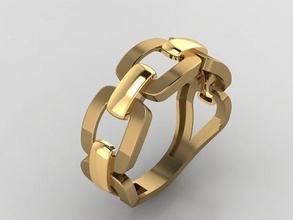 chain women rings cuban gold silver jewel jewellery ring woman womanrings chainring cubanchainrings fashion fashionring printable valentine wedding love 3dprint jewelry 3d print model - Mito3D