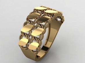 mulheres argolas cubano ouro prata jóia jóias anel mulher anéis cubanchainrings moda imprimível namorados casamento amar 3dprint joalheria 3d print model - Mito3D