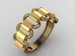 mulheres argolas cubano ouro prata jóia jóias anel mulher anéis cubanchainrings moda imprimível namorados casamento amar 3dprint joalheria 3d print model - Mito3D