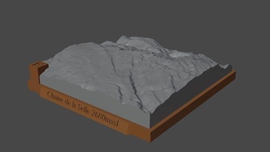chaine la Selle dağ manzara yanardağ arazi çevre doğa fotogrametri yükseklik dem Bilim 3d print model - Mito3D