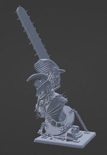 chainsaw man 3d impressão fracasso modelo esculturas cabeça cara motosserra homem personagem arte denji manga anime 3d print model - Mito3D