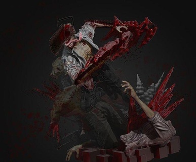 chainsawman chainsaw character anime diorama printable art hero detail games toys 3d print model - Mito3D