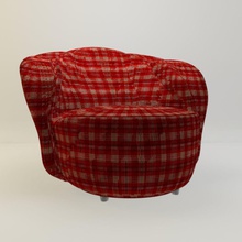 sandalye ev koltuk yaşayan oda iç tasarım poligonal model mobilya döşemeli modern 3d print model - Mito3D