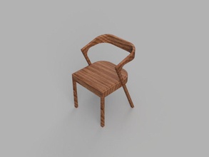chaise meubles élégant cuisine vivant chambre famille bois maison jouer barbie poupées miniature poupée 3d manger espace fauteuil 3d print model - Mito3D