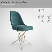 chair armchairs athena mauro lipparini house furniture 3d print model - Mito3D
