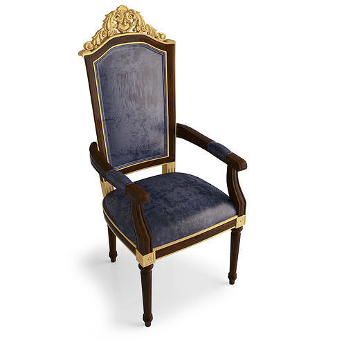 silla clásico 10 mueble trono antiguo tapicería madera Sillón cuero interior retro asiento comodidad esculpir Arte elegante diseño salón emperador casa 3D print model - Mito3D