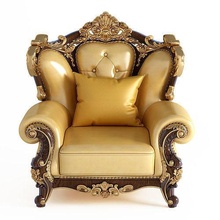 chair classic 11 furniture throne antique upholstery wood armchair leather interior ambient luxury gold carve imperial ornate baroque victorian retro vintage house 3d print model - Mito3D