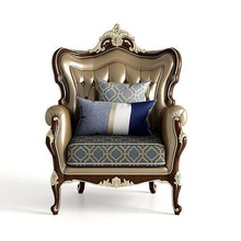 chair classic 2 furniture throne antique upholstery wood armchair leather interior ornate luxury imperial retro design baroque sofa vintage victorian ambient house 3d print model - Mito3D