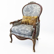 sandalye klasik 23 mobilya taht Antik döşeme Odun koltuk deri iç zarif retro konfor moda tasarım lüks Viktorya dönemi süslü aile salon ev 3d print model - Mito3D