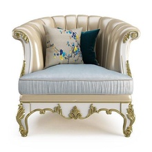 chaise classique 4 meubles trône antique tapisserie bois fauteuil cuir intérieur canapé confort famille siège ambiant élégant luxe conception coussin impérial maison 3d print model - Mito3D