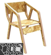 chair deca - cnc router cut osb plywood furniture plans vectors wood wooden cutting hobby diy 3d print model - Mito3D