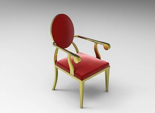 chair dining furniture seat leather restaurant interior kitchen hotel food gold silver house 3d print model - Mito3D