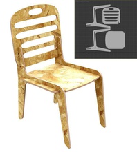 chair mj cnc router cut plywood furniture vectors wood cutting hobby diy plan 3d print model - Mito3D