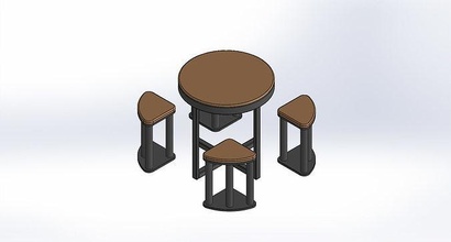 cadeira conjunto madeira isolado família ilustração branco assento negócio contemporâneo científico pacote mobília arquitetura fechar química casa 3d print model - Mito3D