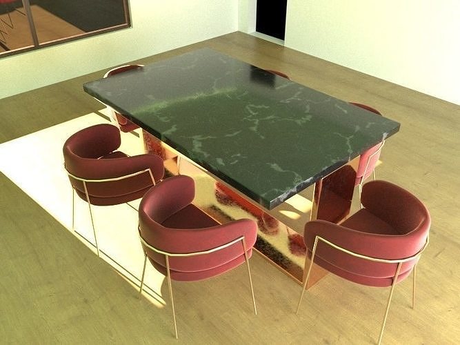 cadeira tabela conjunto mobília projeto decoração interior casa 3D print model - Mito3D