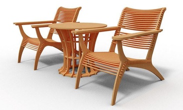 sedia legna cnc mobilia posto sedere comfort interni legno moda tavolo casa 3d print model - Mito3D