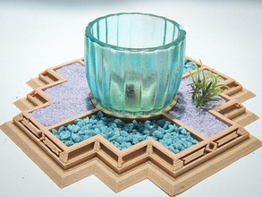 chakana mesa decoración Perú Sudamerica andes decoracion vela arena césped arbusto 3dprint inventor autodesk símbolo pasatiempo bricolaje diy 3d print model - Mito3D
