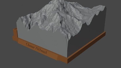 chamar montanha panorama vulcão terreno Ambiente natureza fotogrametria elevação dem Ciência 3d print model - Mito3D