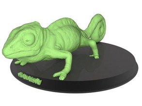 camaleón reptil lagartija camuflaje salvaje animal naturaleza juguete juguetes real realista estatua impresión imprimible mascota arte esculturas 3d print model - Mito3D