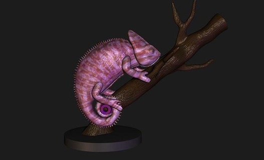 camaleón lámpara lampara camaleon animal bombilla Arte escultura modelado estatua criaturas stl zbrush disparo llave esculturas 3d print model - Mito3D