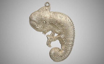 camaleão pingente jóia anel colar fita pescoço gargantilha pulseira fivela gema cinto natureza animal réptil lagarto fofa exótico joalheria pingentes 3d print model - Mito3D