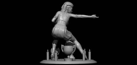 champion femme statue sexy fille personnage corps art sculptures 3d print model - Mito3D