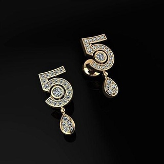 chanel 5 earrings jewelry luxury elegant ring gem gold silver wedding diamond earring bracelet necklaces pendant rhinoceros accessory beauty fashion design cad jewel 3d print model - Mito3D