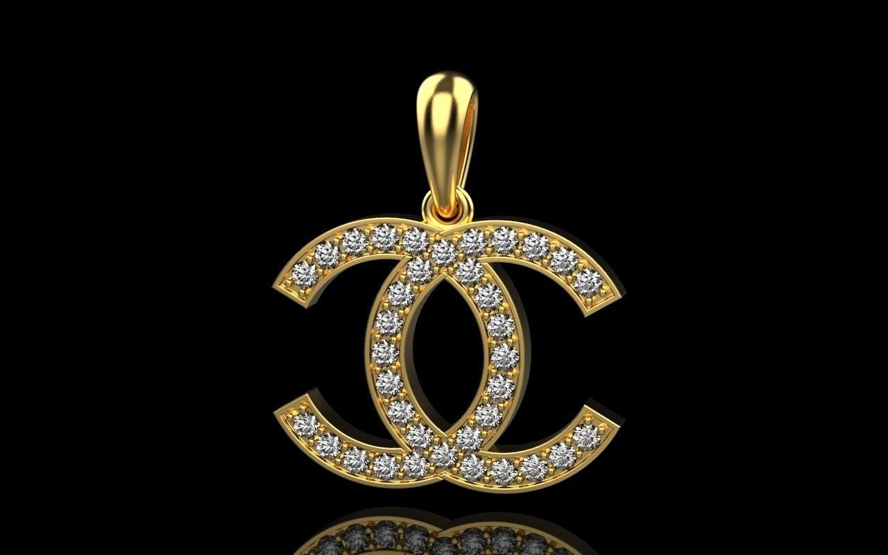 Chanel Anhänger Gold Rose Silber Schmuck druckbar leuchtenden Luxus Sterling Hochzeit Engagement Diamant Ring Platin Medaillon Armband Juwel 3D print model - Mito3D