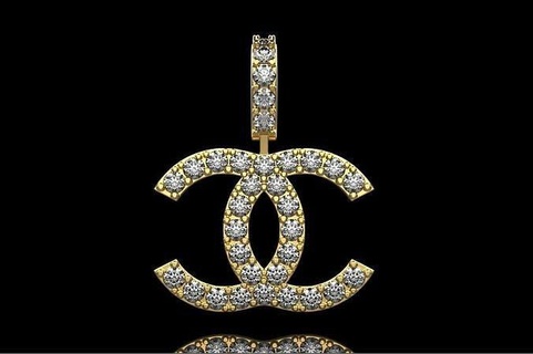 Chanel kolye mücevher takı gümüş yazdırılabilir elmas yüzük altın düğün platin angagem nişan parlak 3d print model - Mito3D