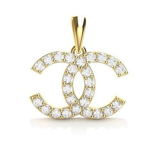 chanel pendant jewelry gold fashion silver printable diamond luxury jewellery jewel woman character clothing dije necklace pendants 3d print model - Mito3D