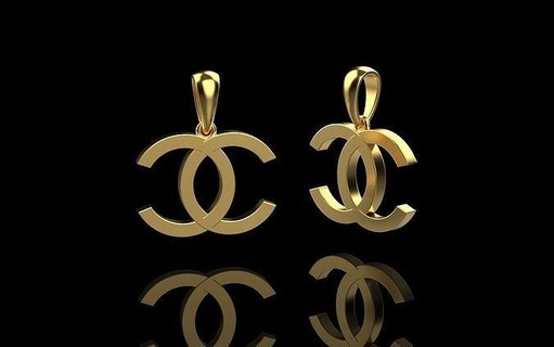chanel pendente 3d modello oro design gioielleria argento gari ciondoli 3d print model - Mito3D