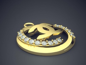 chanel kolye, elmas 3294 cad takı parlak tasarım detay nişan gem altın mücevher platin yazdırılabilir yüzük Gümüş düğün kolye 3d print model - Mito3D