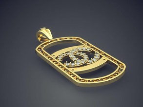 chanel pingente de diamantes cad-6495 jóias brilhantes o cad design detalhe diamante engajamento gem ouro jóia platina printable anel anéis prata casamento pingentes 3d print model - Mito3D