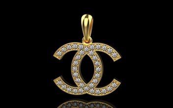 Chanel pendentif or Rose argent bijoux imprimable brillant luxe pendentifs sterling mariage engagement diamant bague platine médaillon bracelet gemme 3d print model - Mito3D