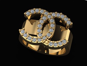 chanel anello personalizzato gioielli rinng oro anelli 3d print model - Mito3D