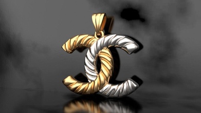chanel twist pendant necklace beauty fashion health gold silver jewellery jewel jewelry chanelpendant earring printable design pendants 3d print model - Mito3D