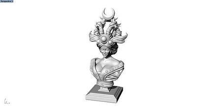 chang buste statue animal personnages Jeu imprimable sculpture décoratif lutin mage engrener électronique art rétro traditionnel Bouddha antique ancien science ingénierie 3d print model - Mito3D