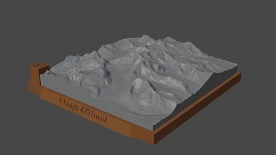 changla mountain landscape volcano terrain environment nature photogrammetry elevation dem science 3d print model - Mito3D